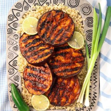 Sweet & Spicy Grilled Eggplant