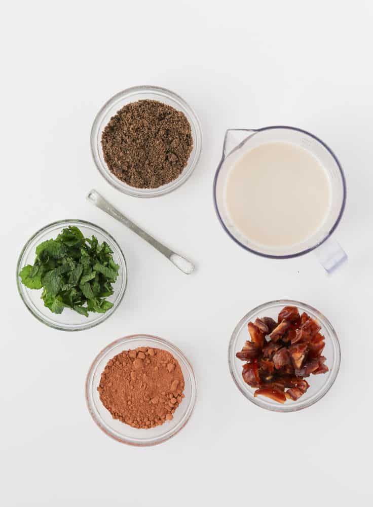 skinny chocolate mint chia powder pudding ingredients