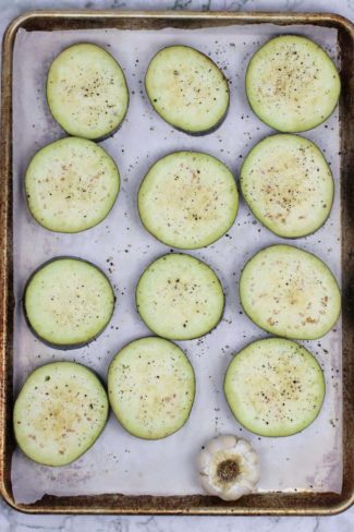 Roasted Eggplant Tomato Stacks