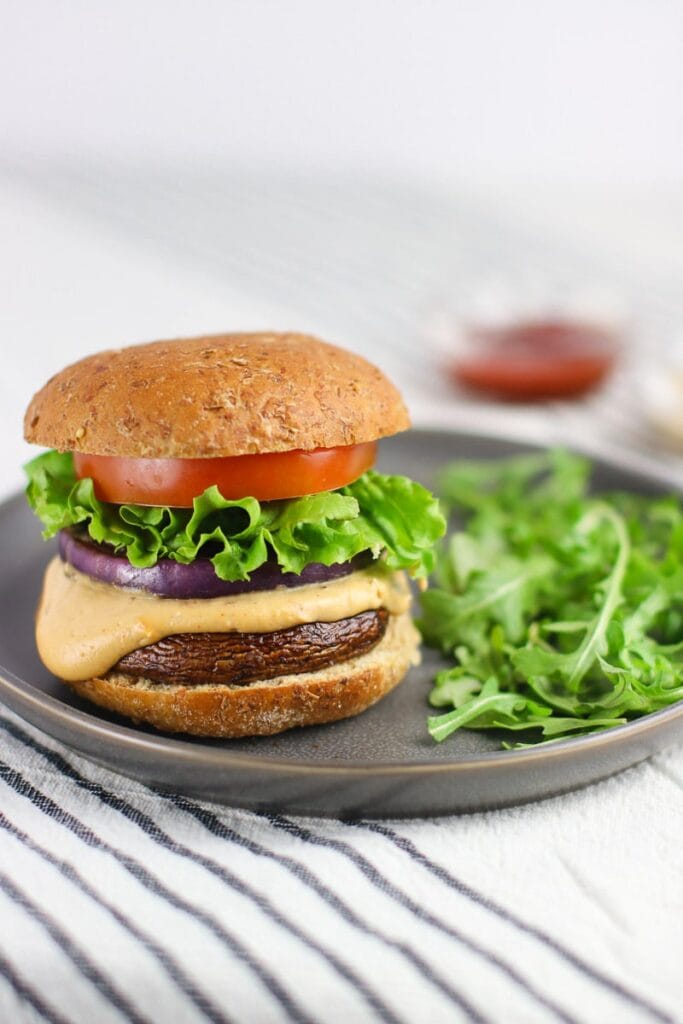 Vegan Portobello Mushroom Burger • Healthy Midwestern Girl