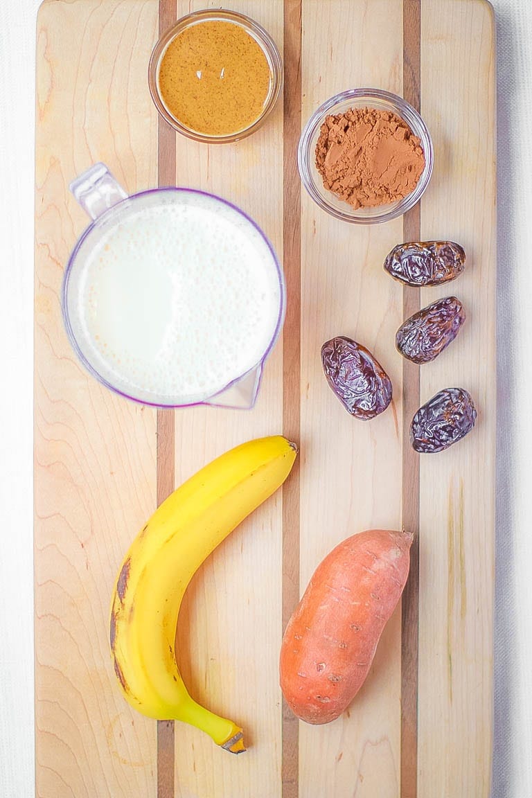 Ingredients on a cutting board.