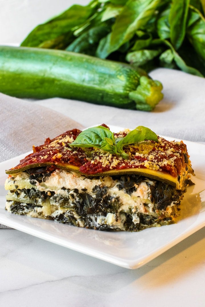 Vegan Zucchini and Spinach Lasagna [WFPB Recipe] • Healthy Midwestern Girl