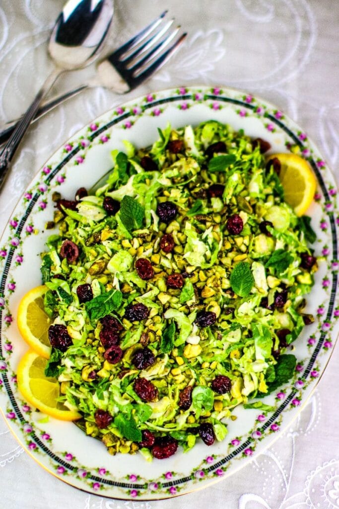 antique platter brussels sprouts salad with cranberries