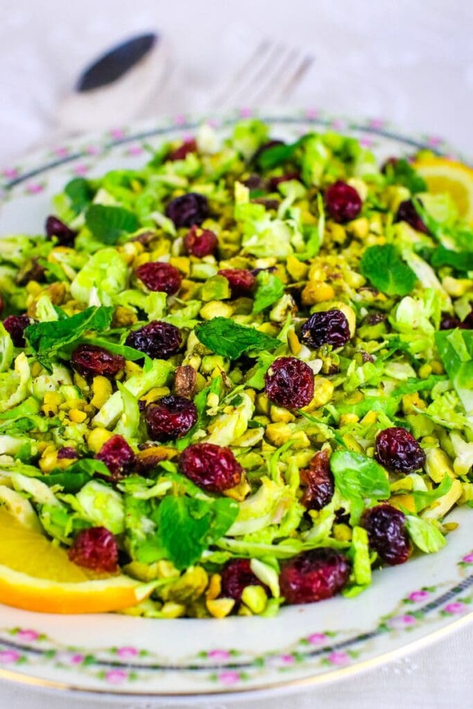 antique platter brussels sprouts salad with cranberries