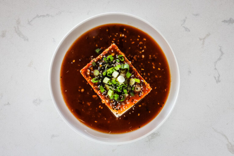 Silken Tofu with Spicy Soy Dressing • Healthy Midwestern Girl