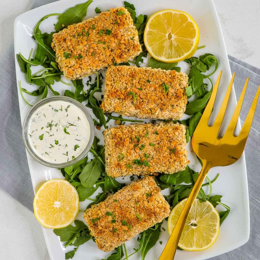 Crispy Tofu Chicken Breasts [Vegan] • Healthy Midwestern Girl