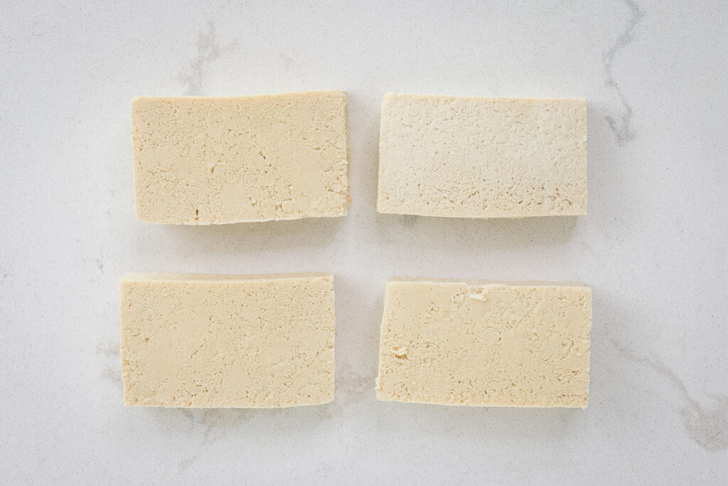 Four tofu slices.