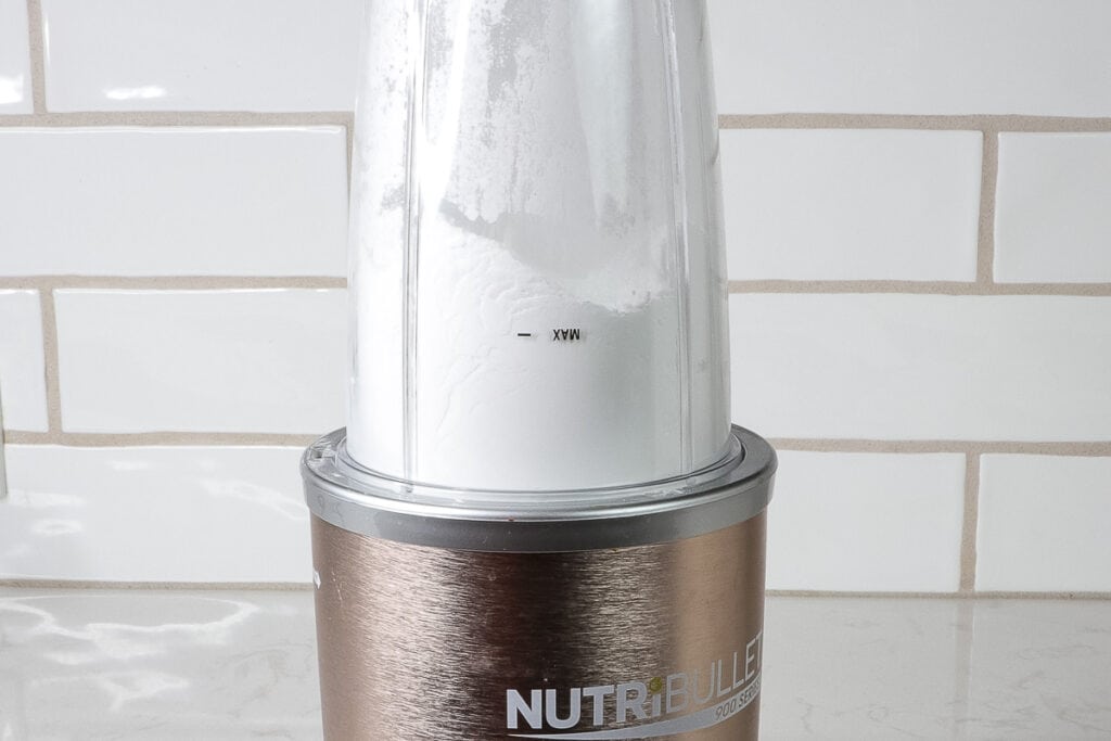 powdered sugar in a nutribullet blender. 