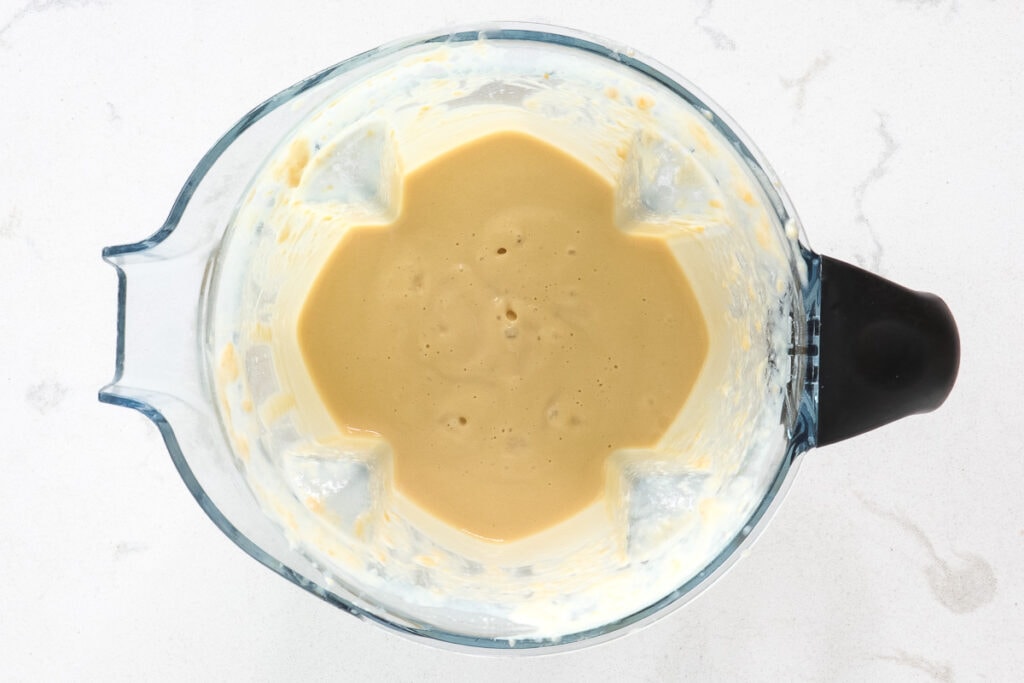 Creamy sauce in a Vitamix blender. 